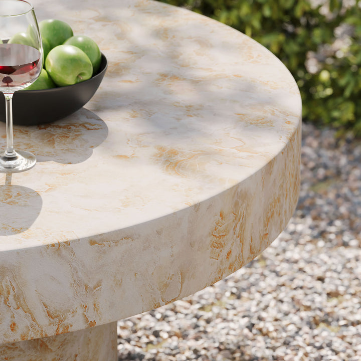 Ariana Indoor - Outdoor Patio Concrete Round Coffee Table