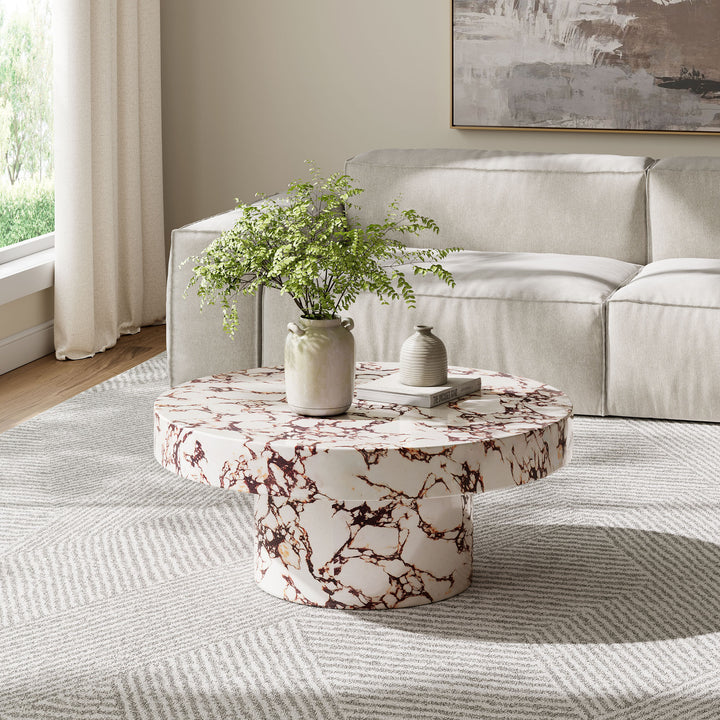 Ariana Indoor - Outdoor Patio Concrete Round Coffee Table