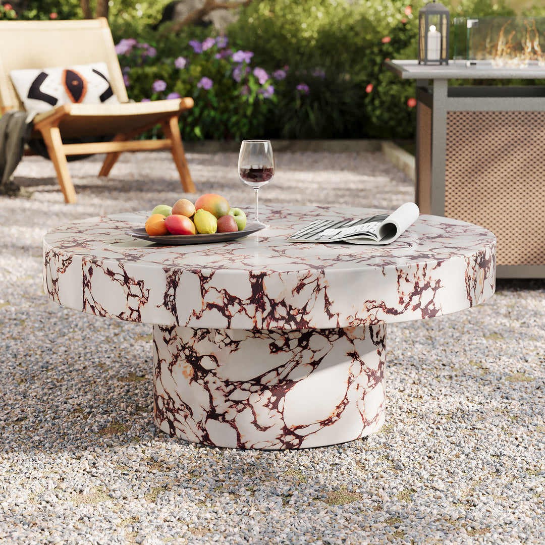 Ariana Indoor - Outdoor Patio Concrete Round Coffee Table