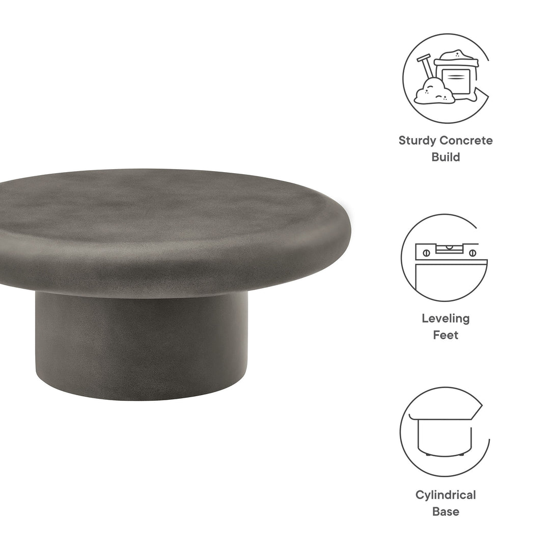 Archer Indoor - Outdoor Patio Concrete Circular Coffee Table