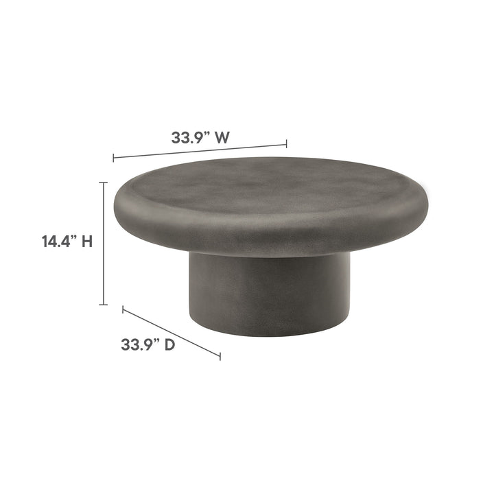 Archer Indoor - Outdoor Patio Concrete Circular Coffee Table