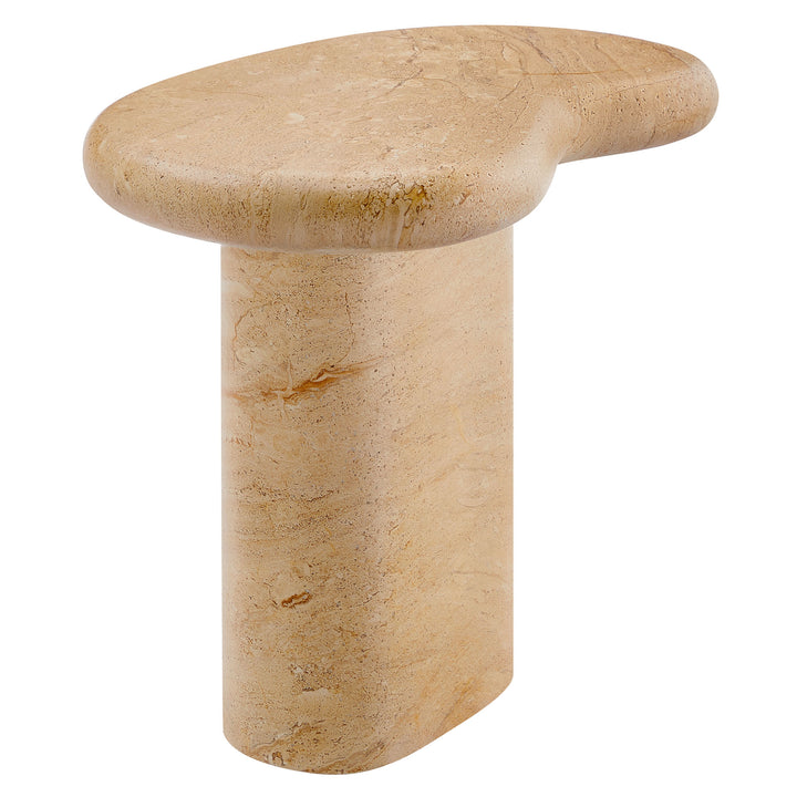 Eden Indoor - Outdoor Patio Textured Faux Travertine Side Table