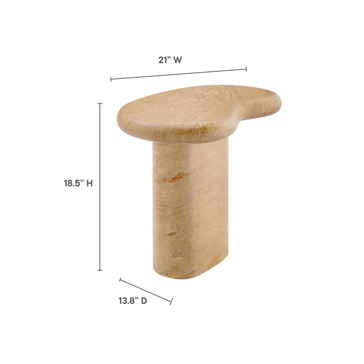 Eden Indoor - Outdoor Patio Textured Faux Travertine Side Table