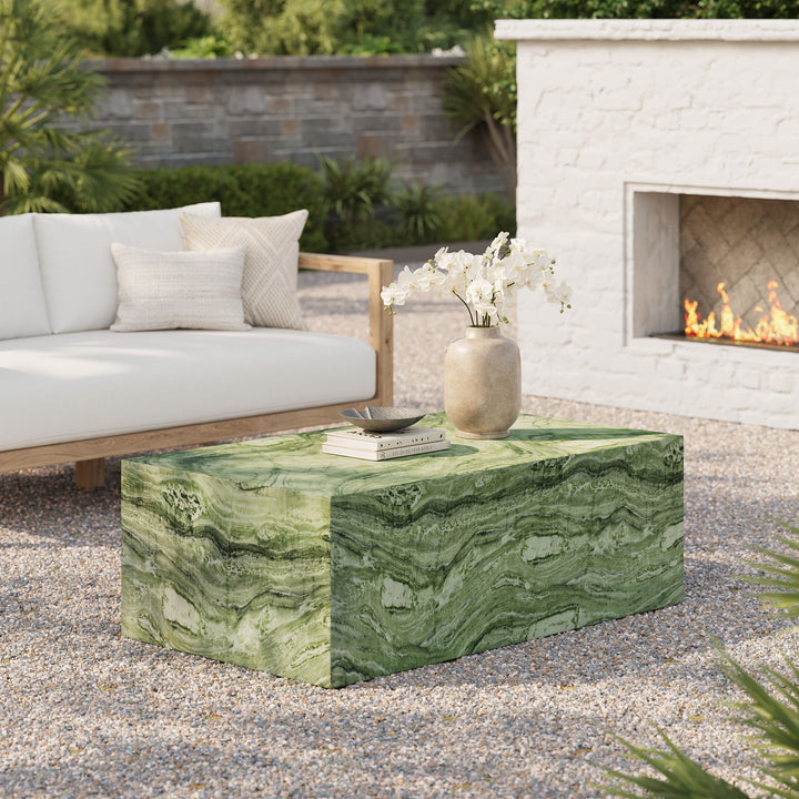 Jade Stone Platform Indoor - Outdoor Patio Concrete Coffee Table