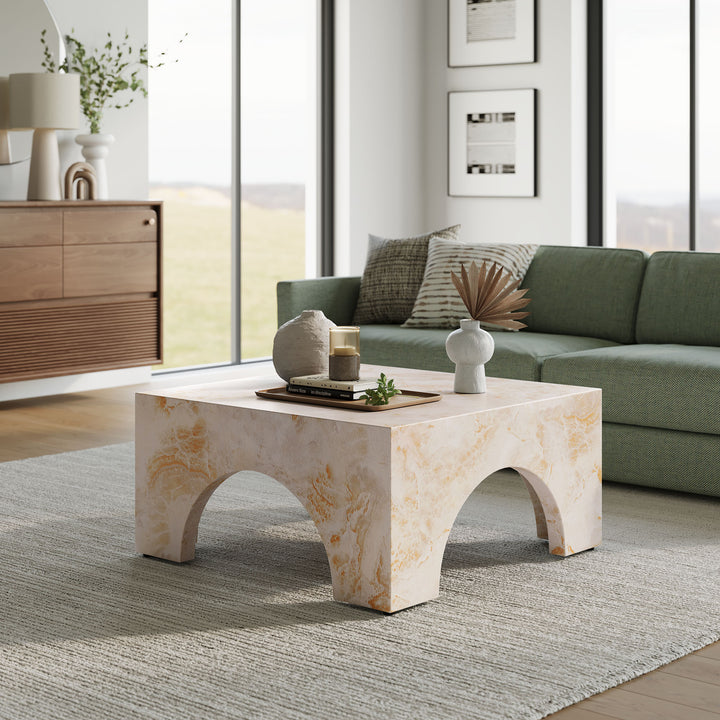 Vista Indoor - Outdoor Patio Arched Concrete Coffee Table