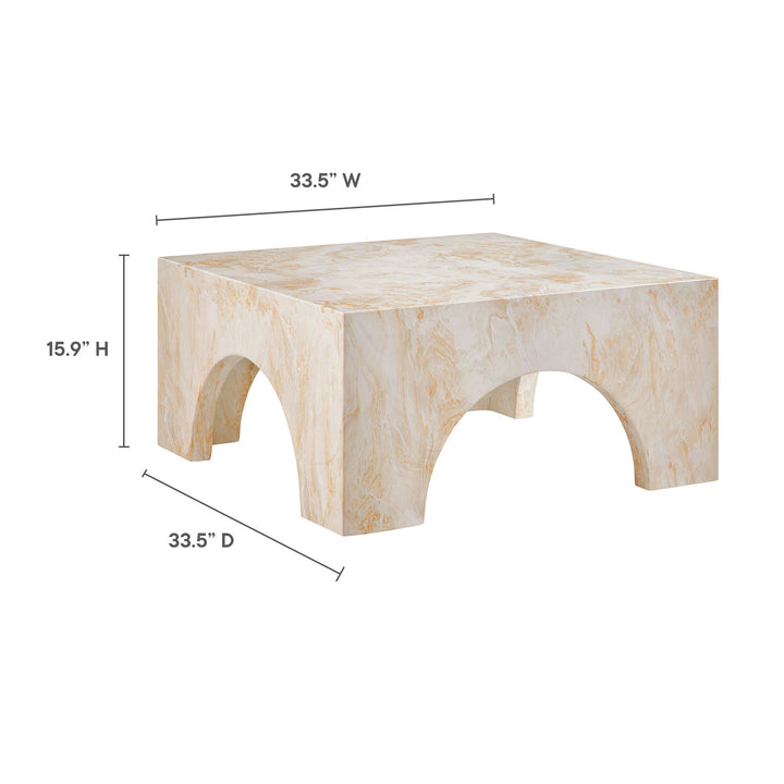 Vista Indoor - Outdoor Patio Arched Concrete Coffee Table