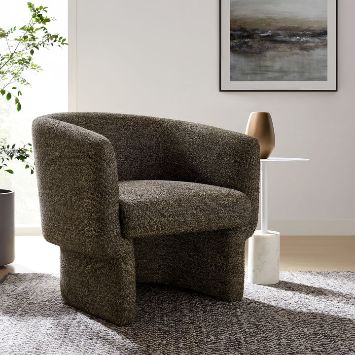 Mellow Boucle Fabric Barrel Accent Chair