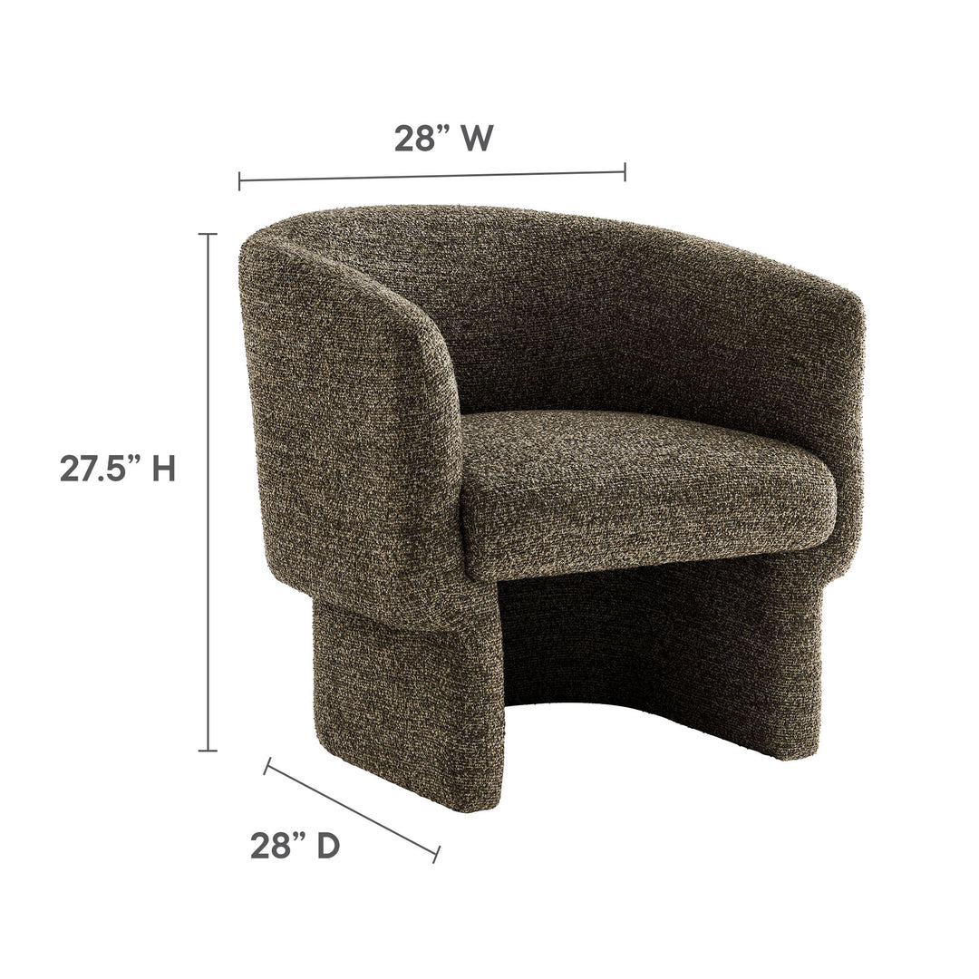 Mellow Boucle Fabric Barrel Accent Chair