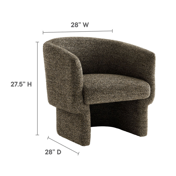 Mellow Boucle Fabric Barrel Accent Chair