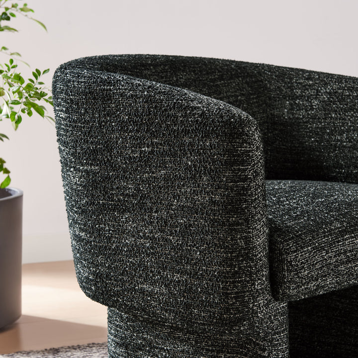 Mellow Boucle Fabric Barrel Accent Chair