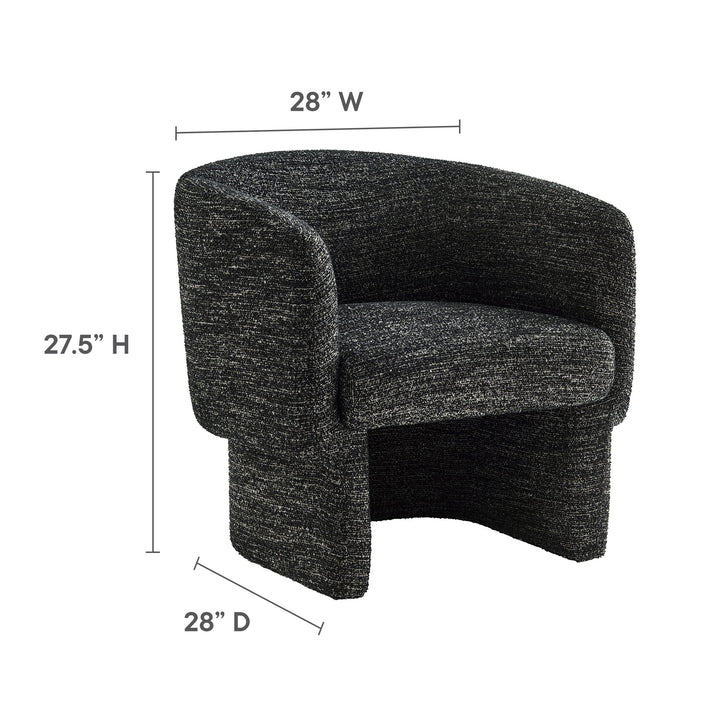 Mellow Boucle Fabric Barrel Accent Chair