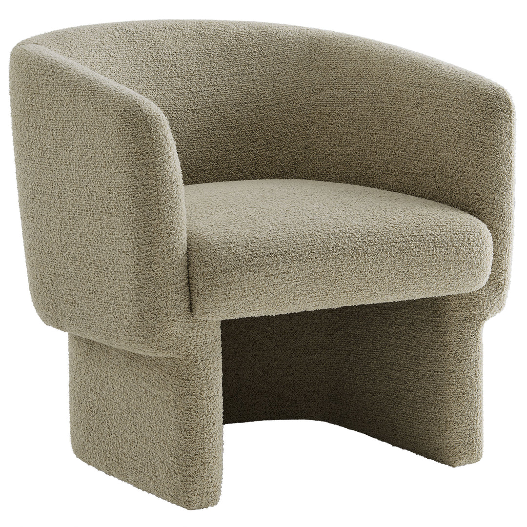 Mellow Boucle Fabric Barrel Accent Chair