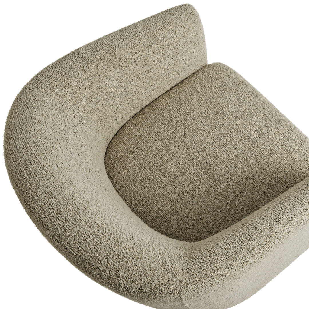 Mellow Boucle Fabric Barrel Accent Chair