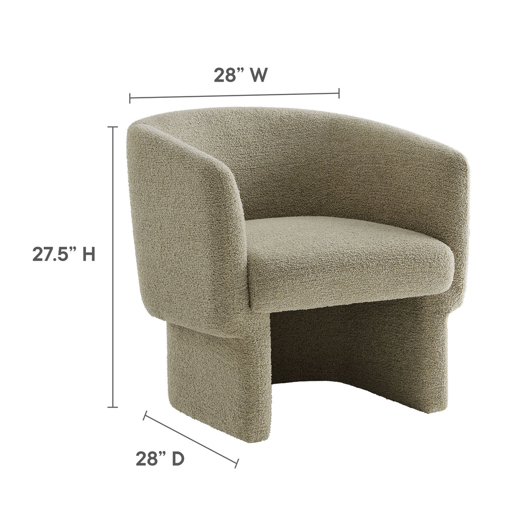 Mellow Boucle Fabric Barrel Accent Chair