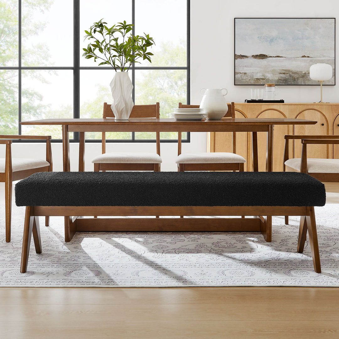 Luna 63" Linen Upholstered Bench