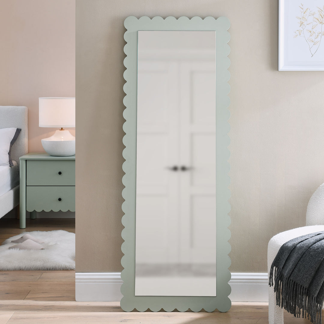 Eloise Scalloped Rectangle Floor Mirror