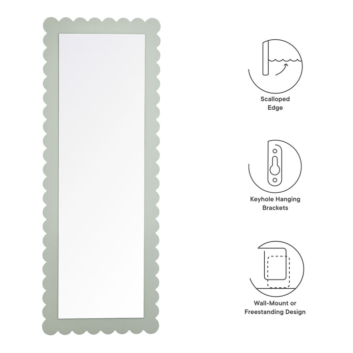 Eloise Scalloped Rectangle Floor Mirror