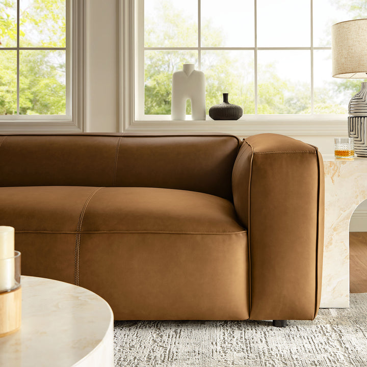 Alden Upholstered Vegan Leather Sofa