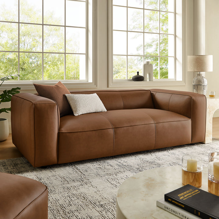 Alden Upholstered Vegan Leather Sofa