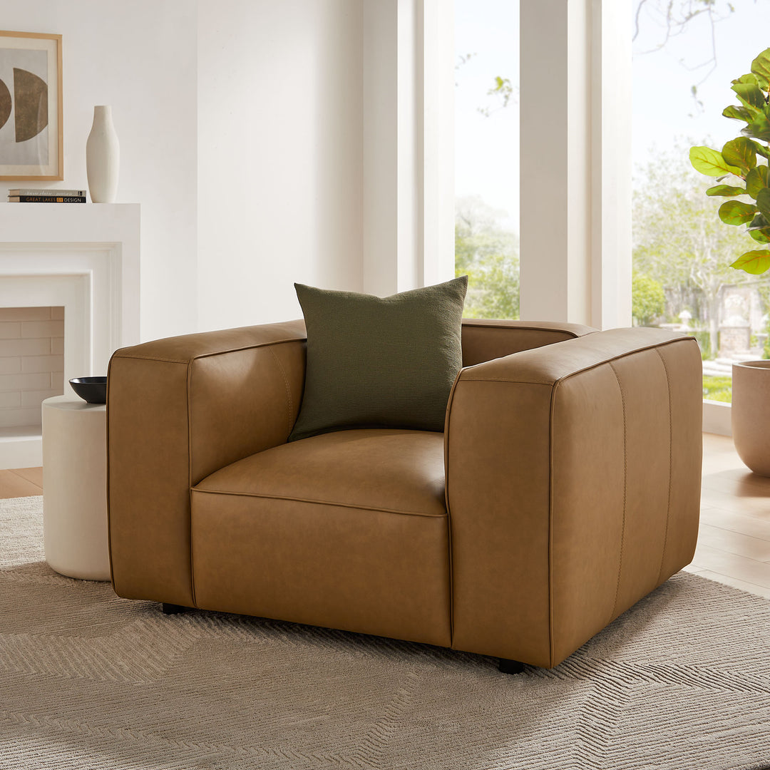 Aspen Upholstered Vegan Leather Modular Armchair