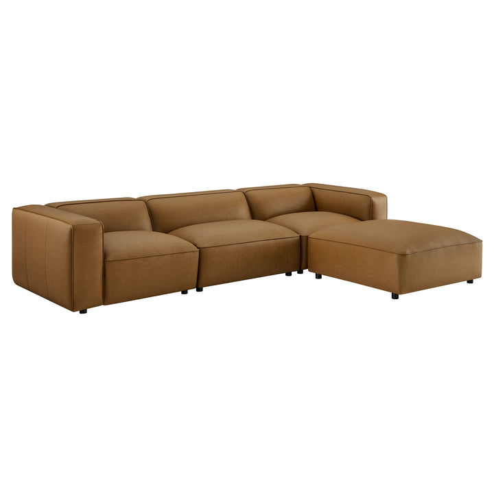 Aelia 4-Piece Vegan Leather Modular Sofa Set