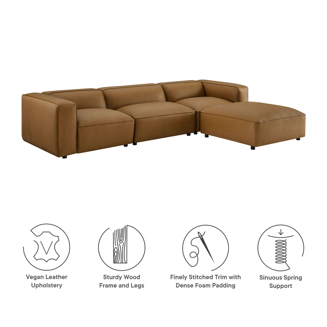 Aelia 4-Piece Vegan Leather Modular Sofa Set