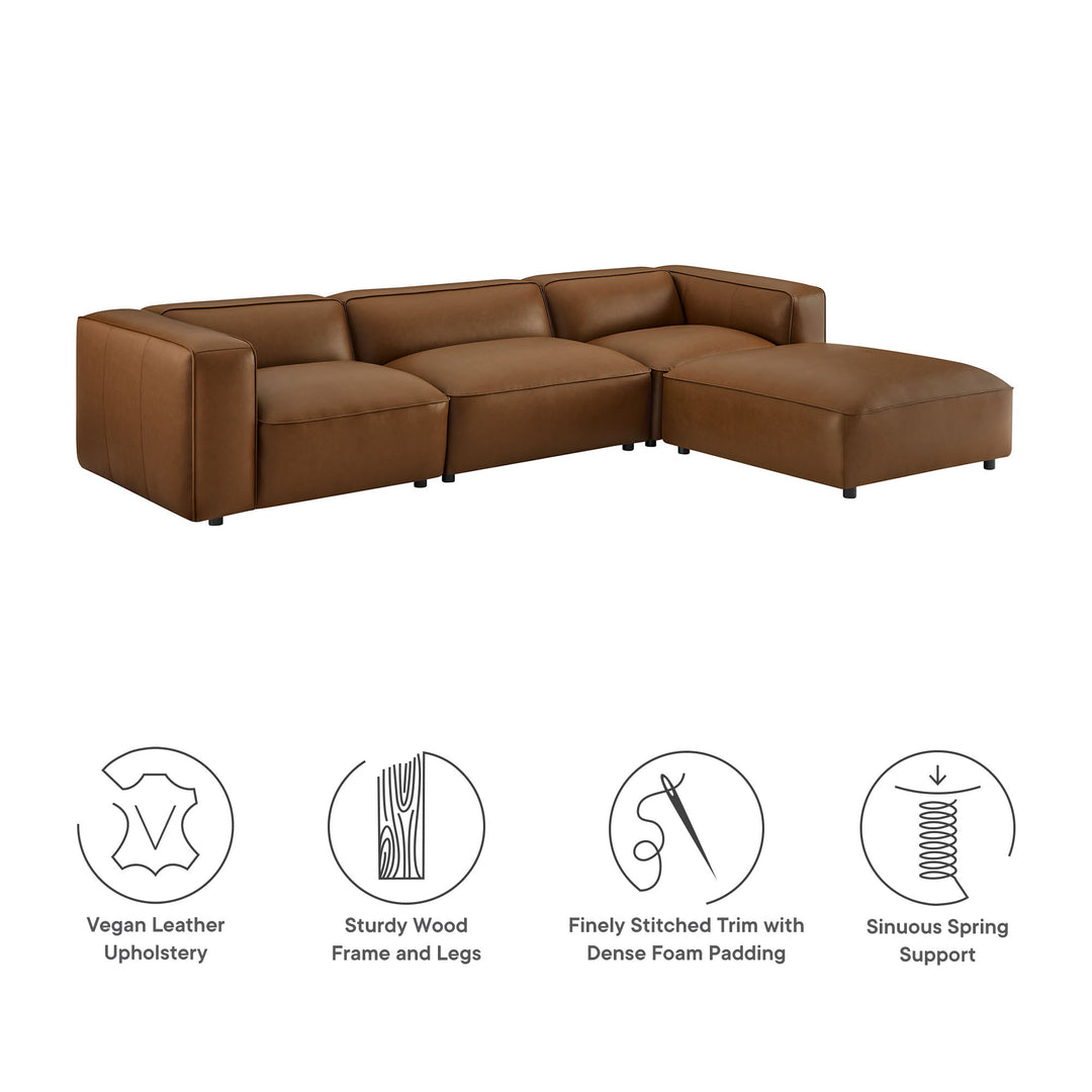 Aelia 4-Piece Vegan Leather Modular Sofa Set