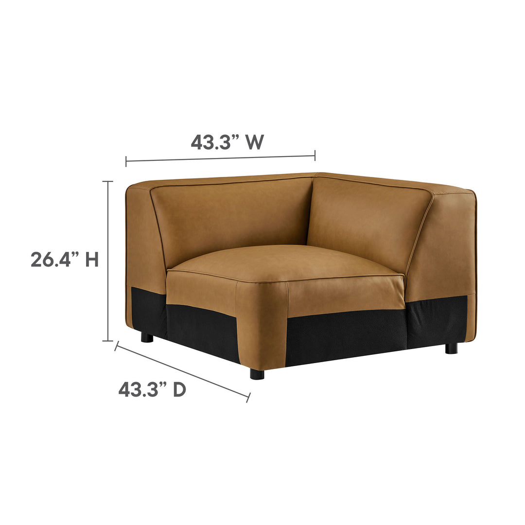 Alden 5-Piece Upholstered Vegan Leather Modular L-Shaped Sofa