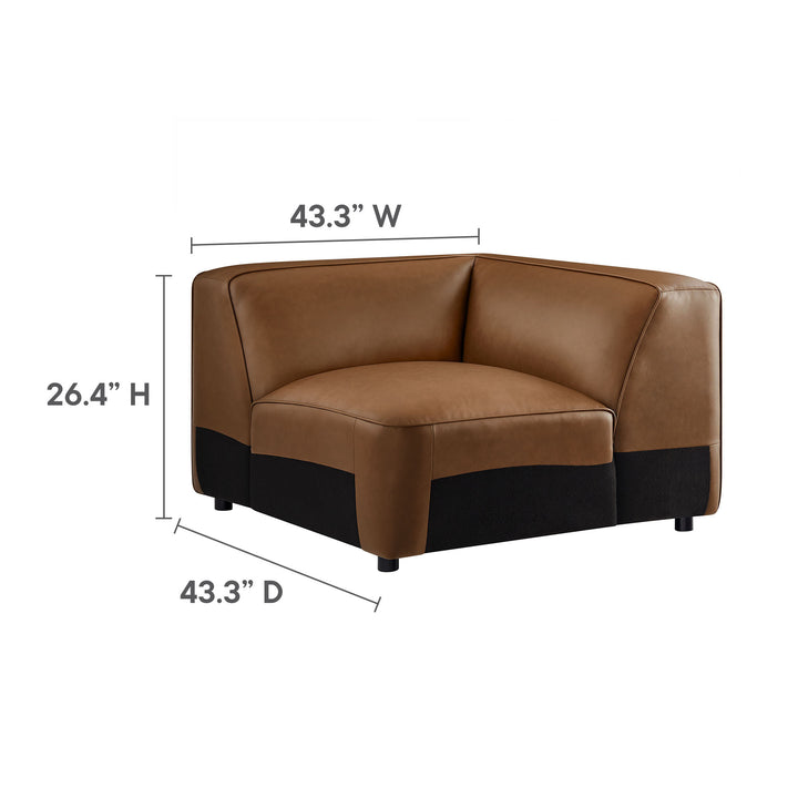 Alden 5-Piece Upholstered Vegan Leather Modular L-Shaped Sofa