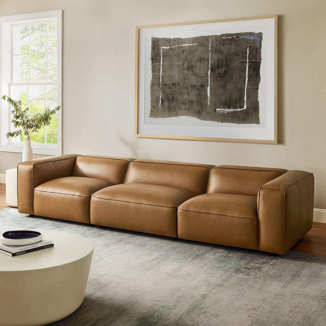 Aspen 3-Piece Upholstered Vegan Leather Modular Sofa