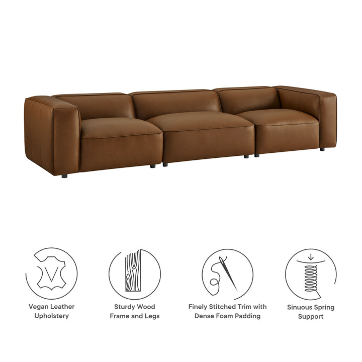 Aspen 3-Piece Upholstered Vegan Leather Modular Sofa