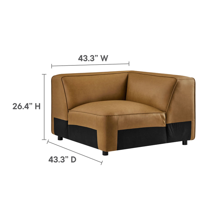 Astoria 5-Piece Upholstered Armless L-Shaped Vegan Leather Modular Sofa