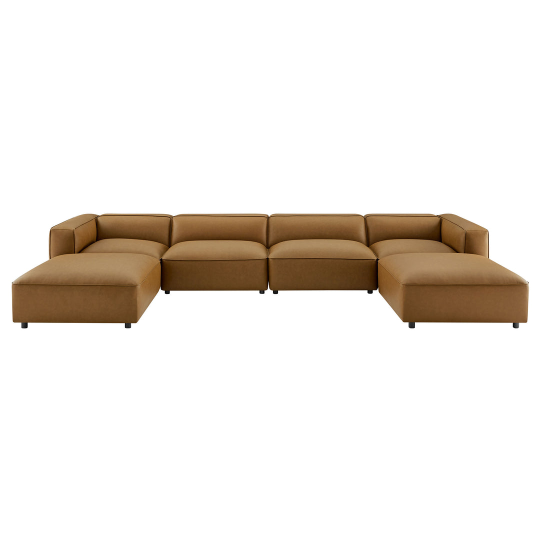 Aspen 6-Piece Upholstered Vegan Leather Modular Sofa