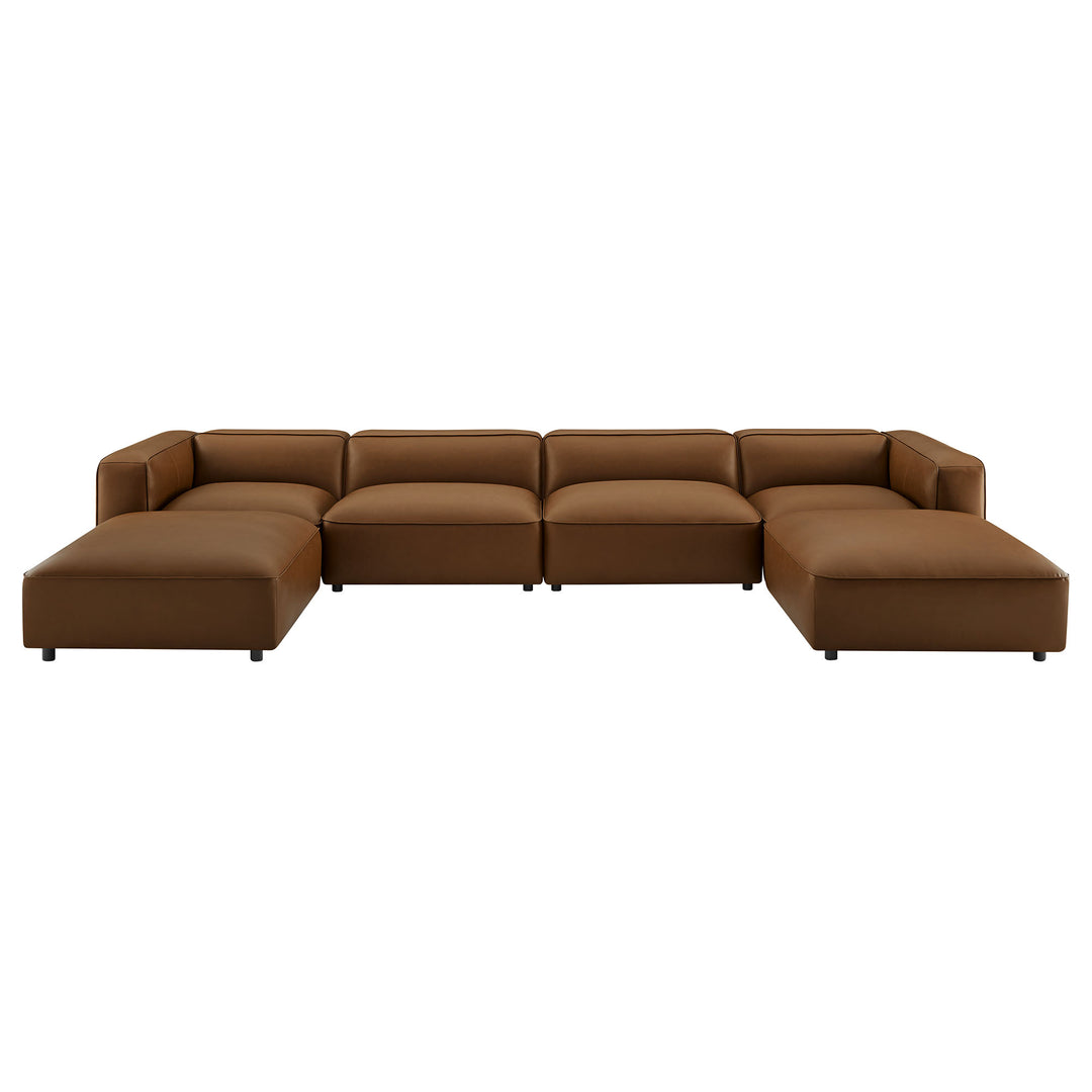 Aspen 6-Piece Upholstered Vegan Leather Modular Sofa