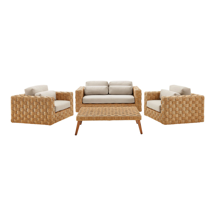 Timber 4-Piece Outdoor Patio Wicker Lounge Set