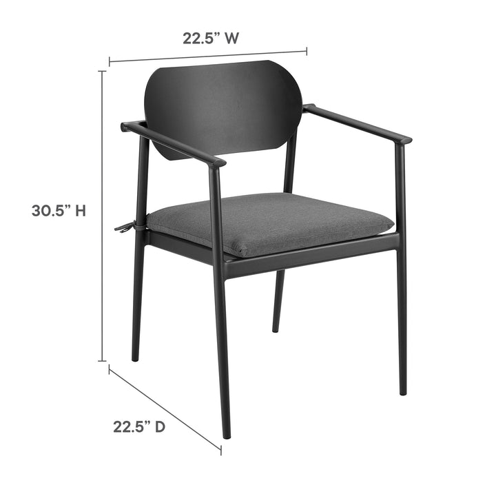 Ayla Stackable Outdoor Patio Aluminum Dining Armchair Set of 2