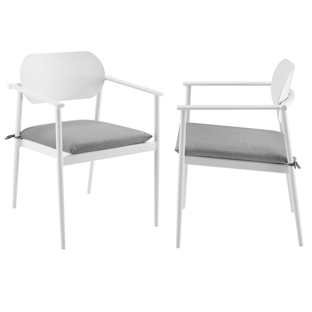 Ayla Stackable Outdoor Patio Aluminum Dining Armchair Set of 2