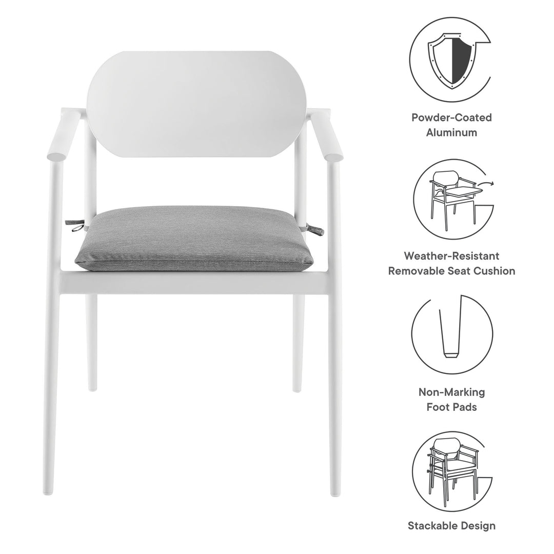 Aeris Stackable Aluminum Armchair Outdoor Dining Set of 2