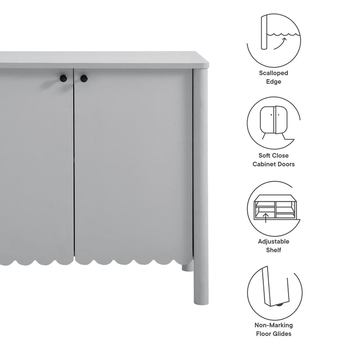 Emery 35" 2-Door Scalloped Sideboard Cabinet