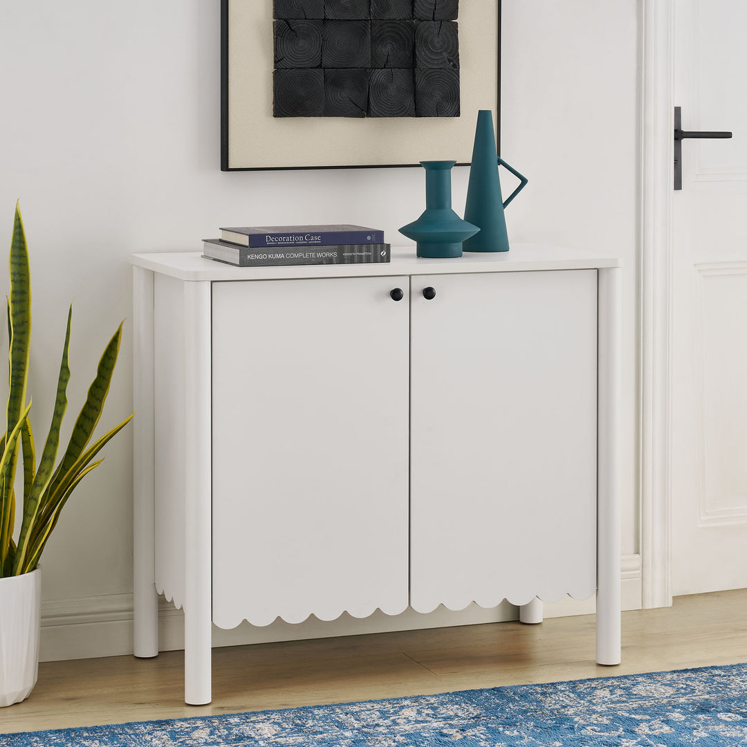 Emery 35" 2-Door Scalloped Sideboard Cabinet