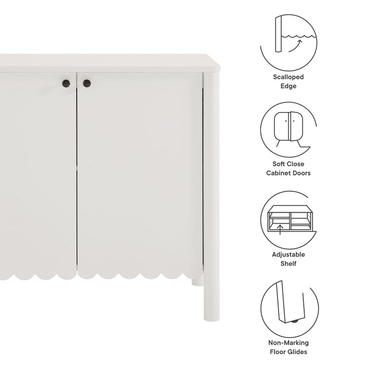 Emery 35" 2-Door Scalloped Sideboard Cabinet