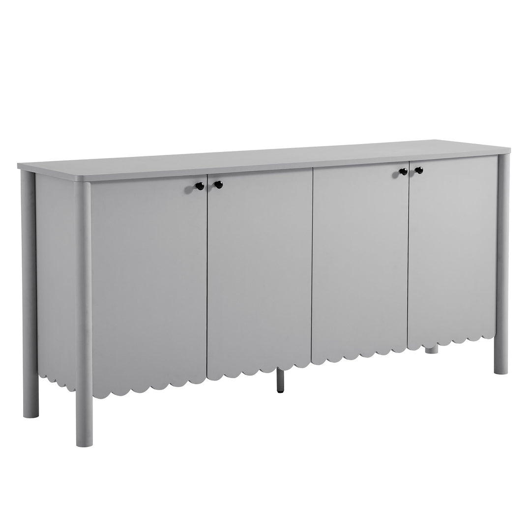 Elara 66" 4-Door Scalloped Sideboard Cabinet