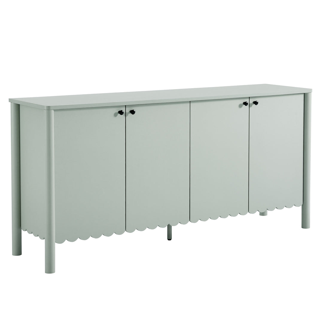 Elara 66" 4-Door Scalloped Sideboard Cabinet