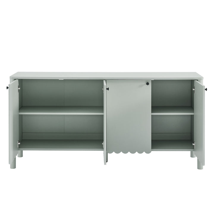 Elara 66" 4-Door Scalloped Sideboard Cabinet