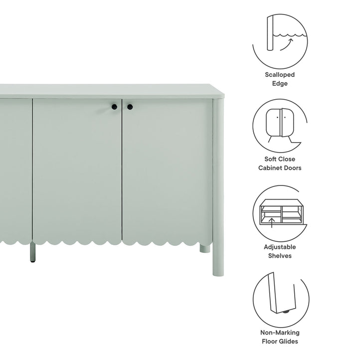 Elara 66" 4-Door Scalloped Sideboard Cabinet