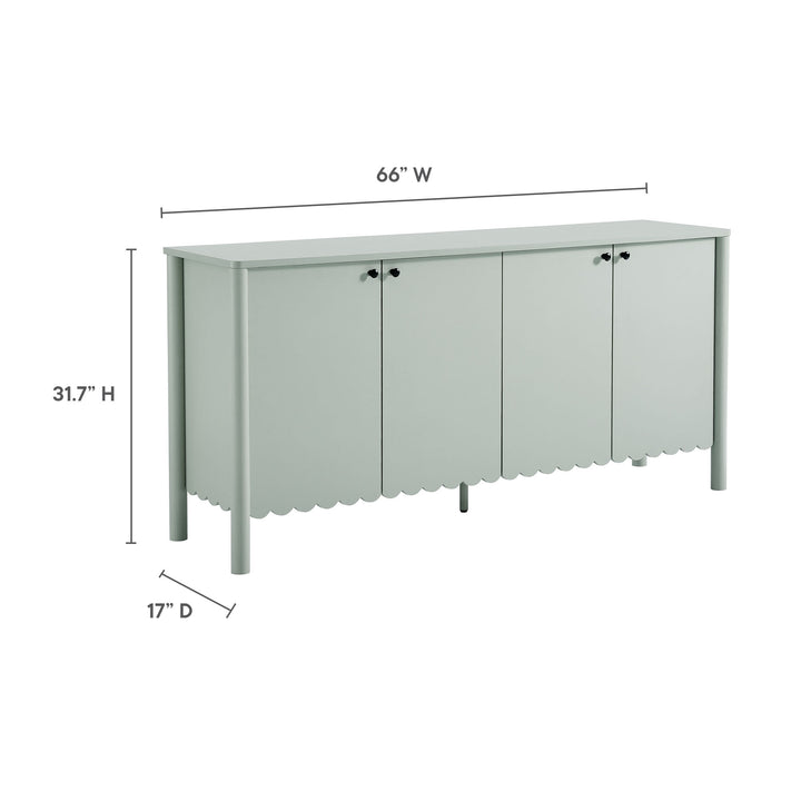 Elara 66" 4-Door Scalloped Sideboard Cabinet