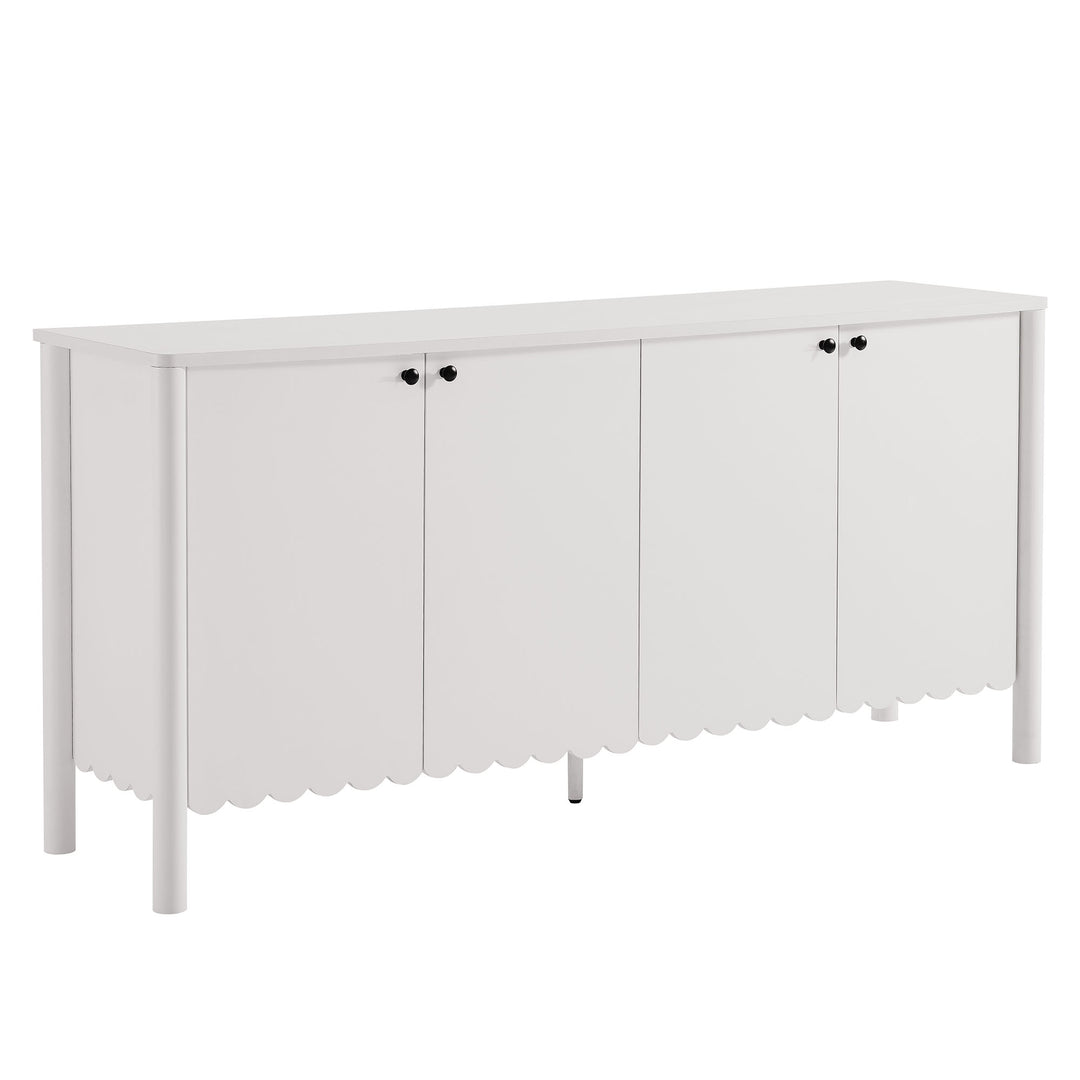 Elara 66" 4-Door Scalloped Sideboard Cabinet