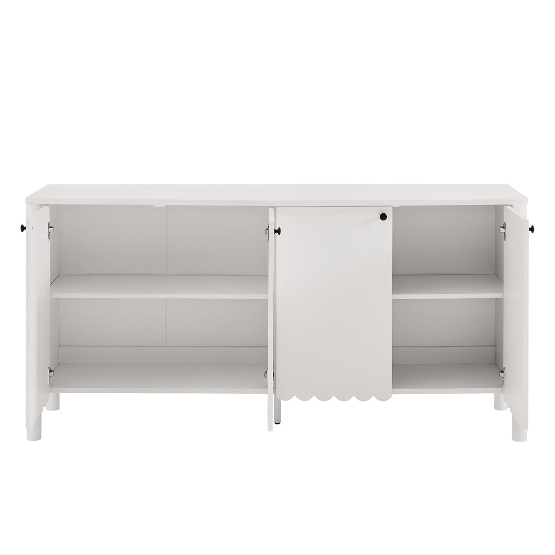 Elara 66" 4-Door Scalloped Sideboard Cabinet