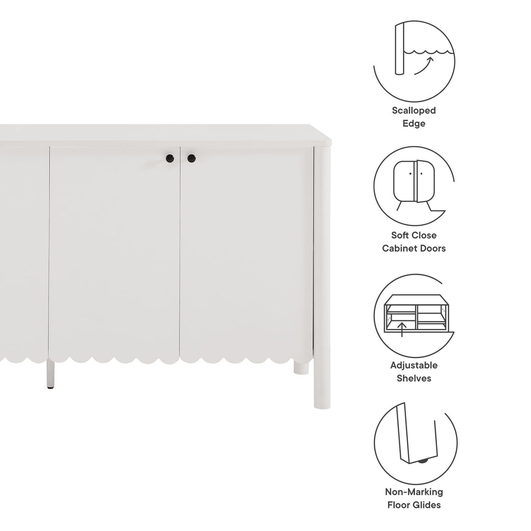 Elara 66" 4-Door Scalloped Sideboard Cabinet