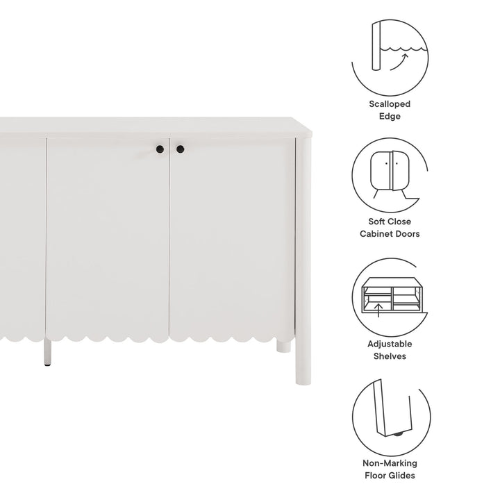 Elara 66" 4-Door Scalloped Sideboard Cabinet